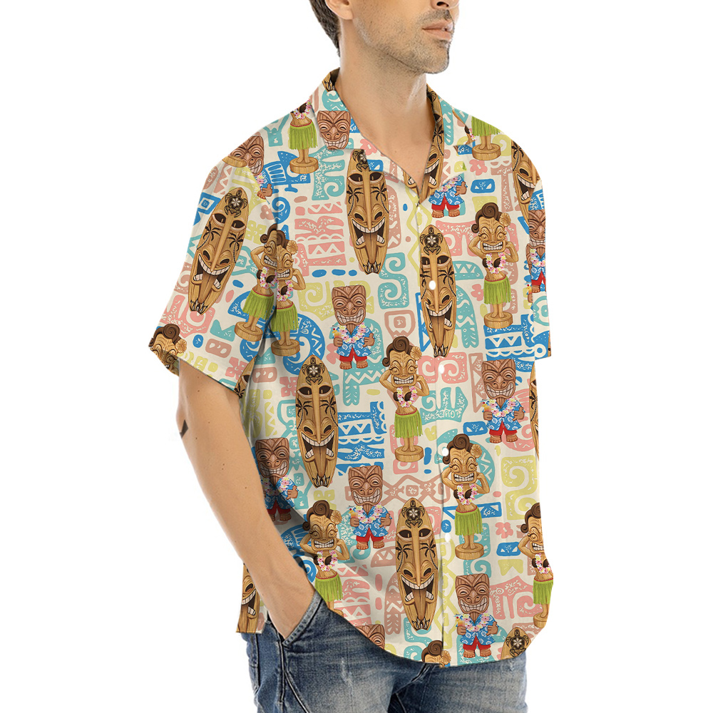 Vintage Aloha Tiki Surfing Hawaiian Shirt