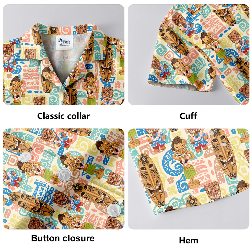 Vintage Aloha Tiki Surfing Hawaiian Shirt