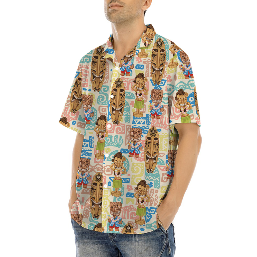 Vintage Aloha Tiki Surfing Hawaiian Shirt