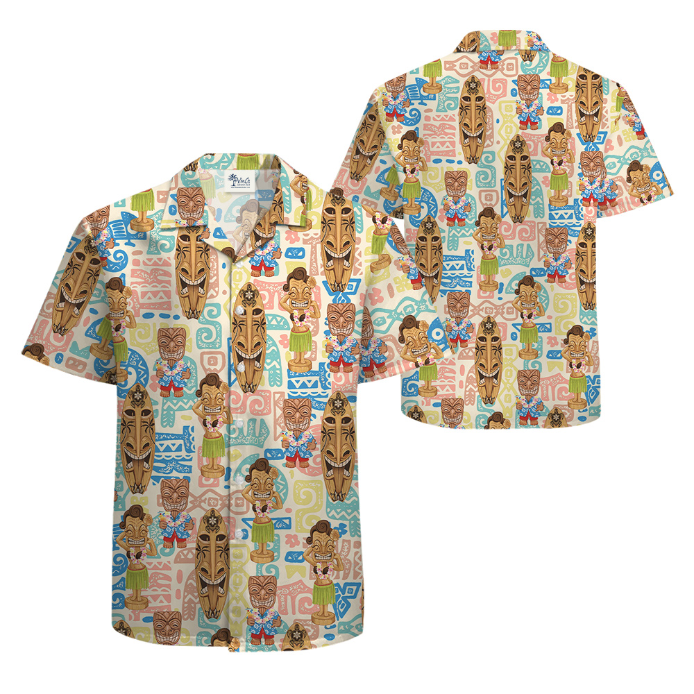 Vintage Aloha Tiki Surfing Hawaiian Shirt