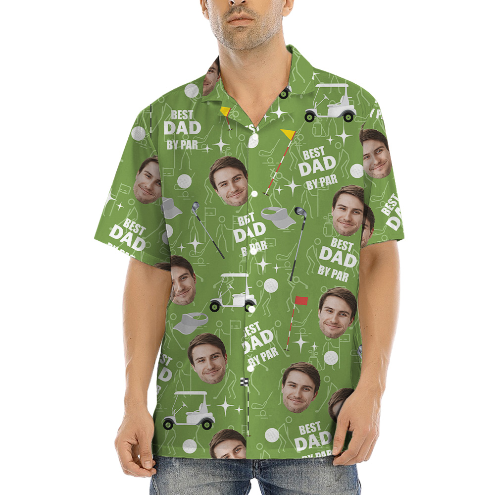 Custom Father's Face Golf Hawaiian Shirt