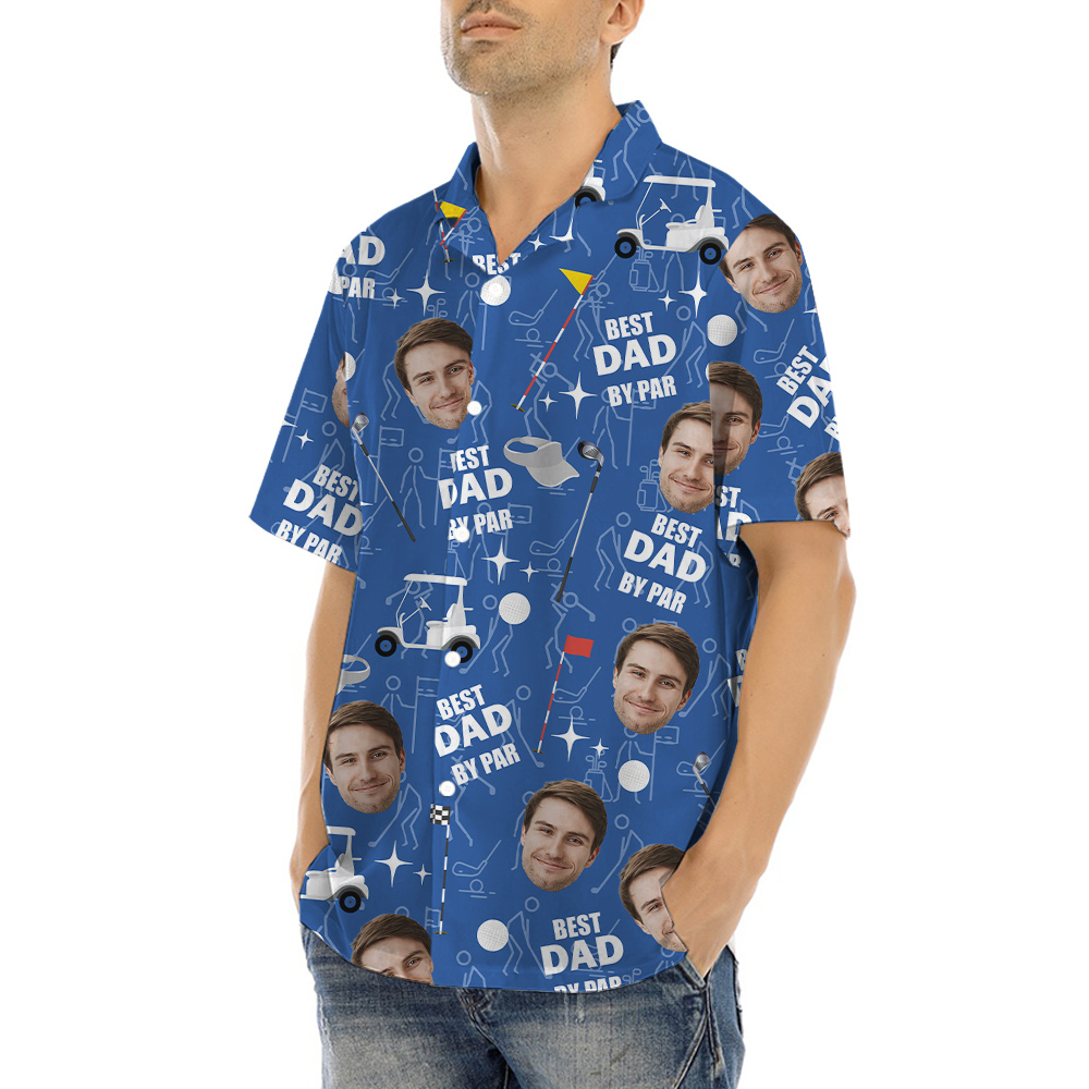 Custom Father's Face Golf Hawaiian Shirt