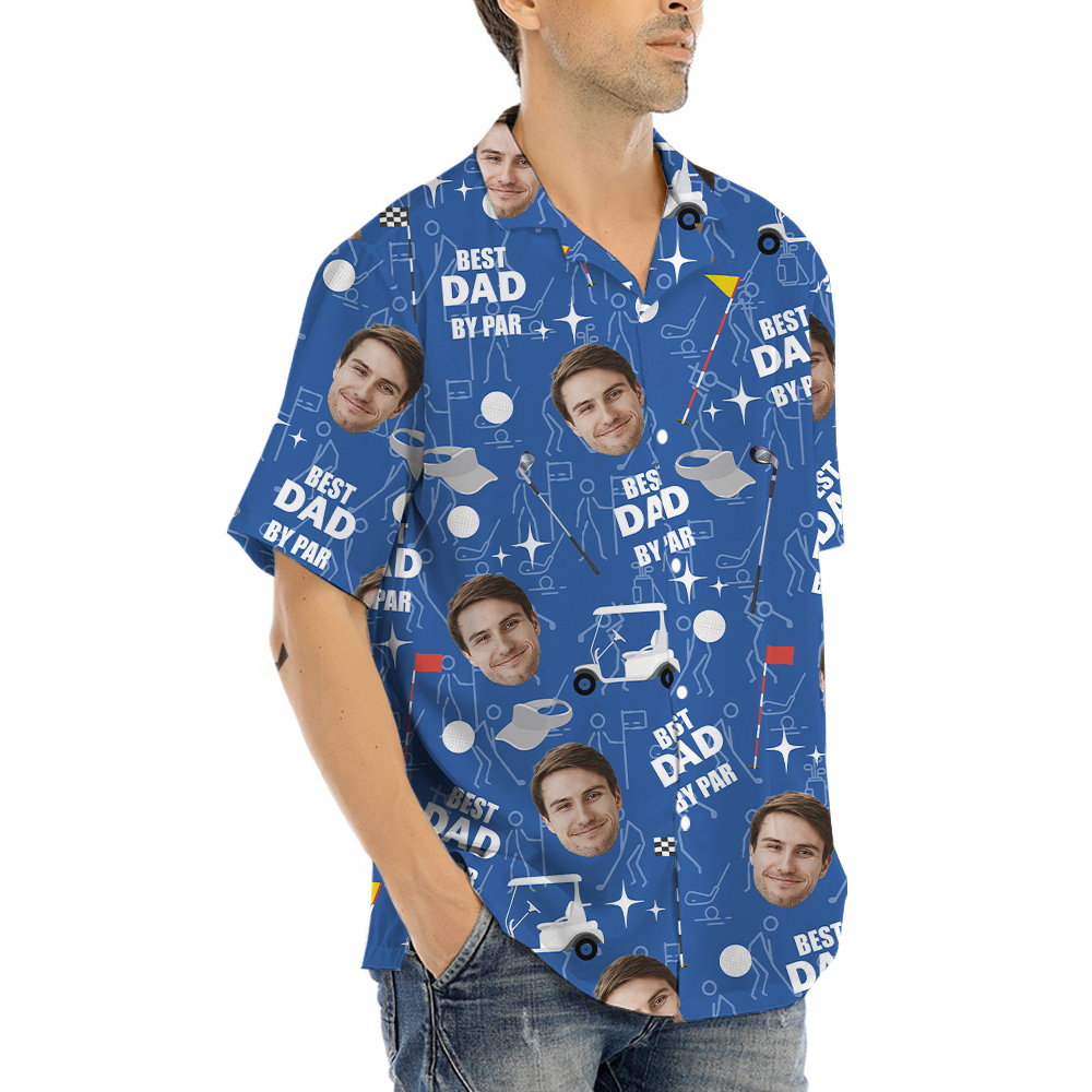 Custom Father's Face Golf Hawaiian Shirt