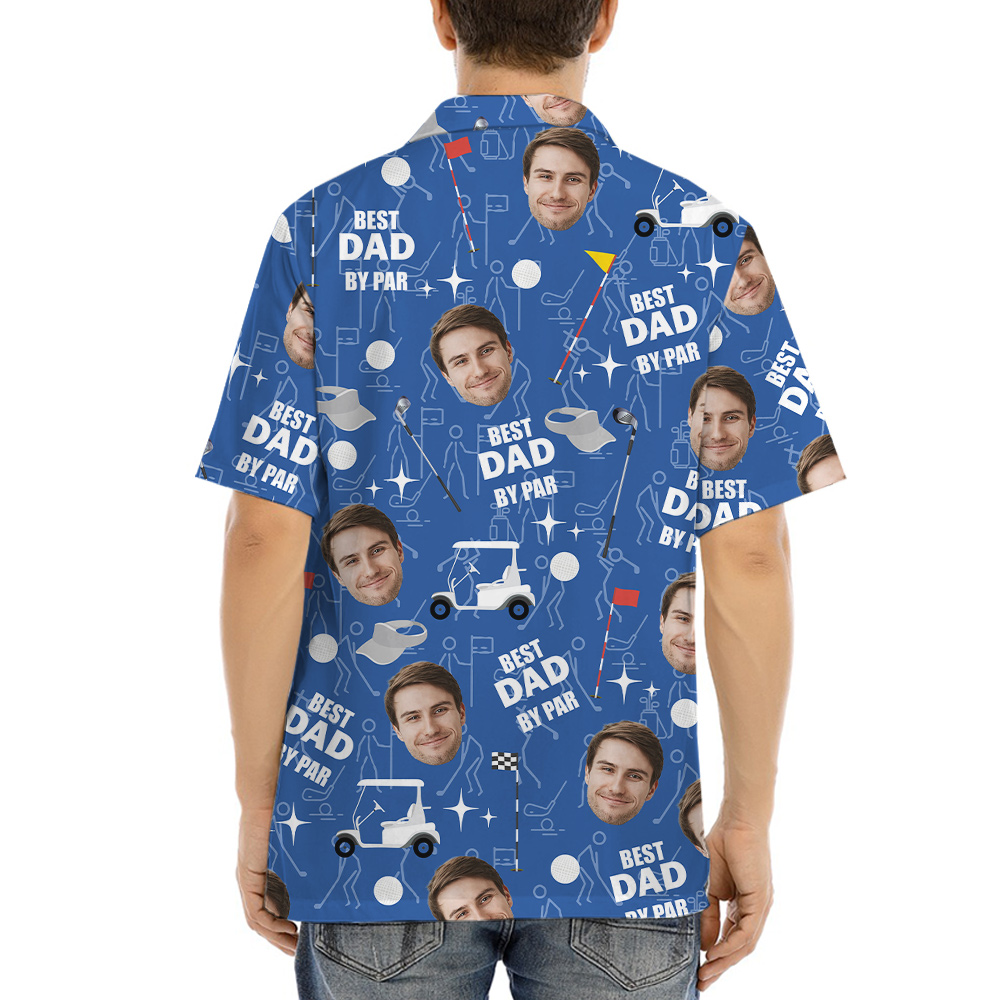 Custom Father's Face Golf Hawaiian Shirt