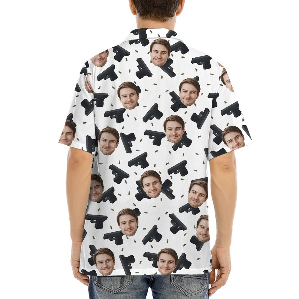 Custom Face Gun Bullet Hawaiian Shirt