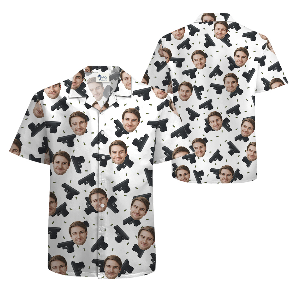 Custom Face Gun Bullet Hawaiian Shirt