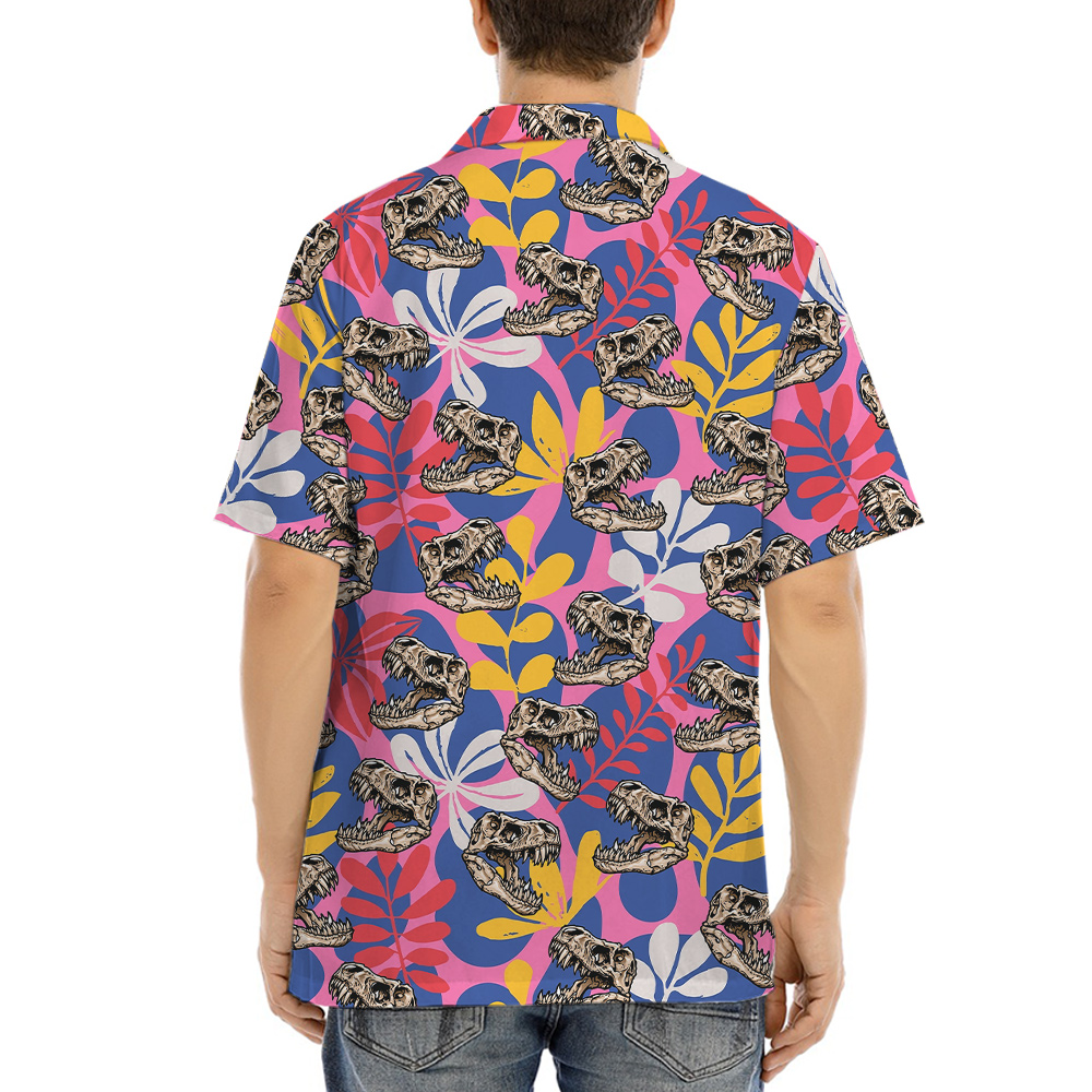 T-Rex Skull Tropical Hawaiian Shirt