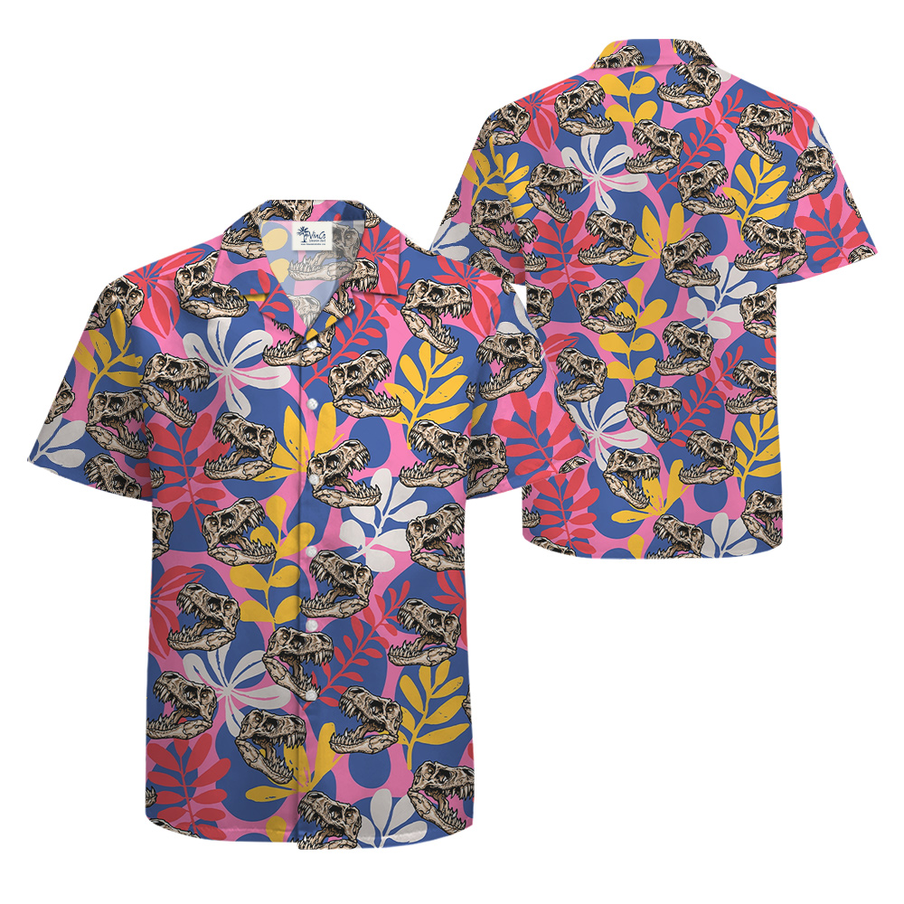 T-Rex Skull Tropical Hawaiian Shirt
