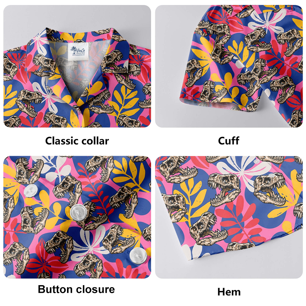 T-Rex Skull Tropical Hawaiian Shirt