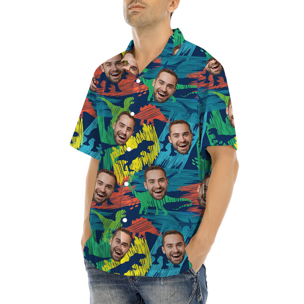 Custom Face Classic Dinosaur Hawaiian Shirt