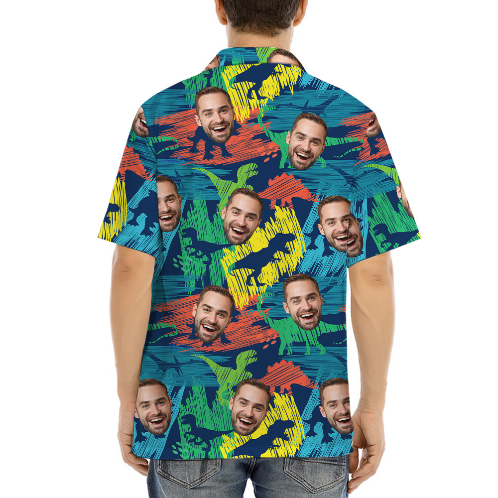 Custom Face Classic Dinosaur Hawaiian Shirt