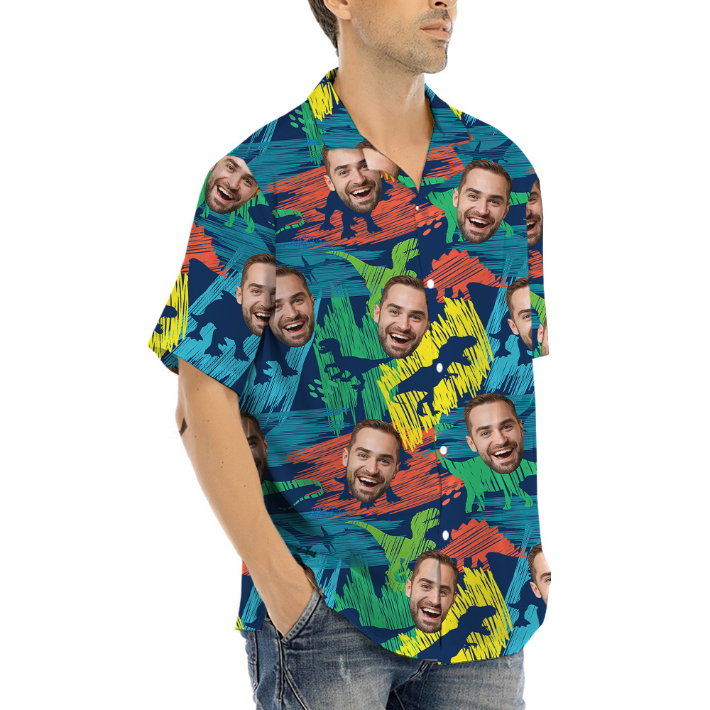 Custom Face Classic Dinosaur Hawaiian Shirt