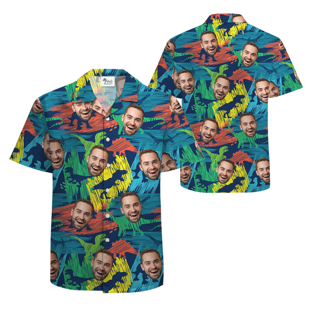 Custom Face Classic Dinosaur Hawaiian Shirt
