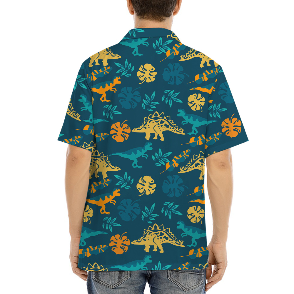 Dinosaur Button Up Men's Hawaiian Shirt