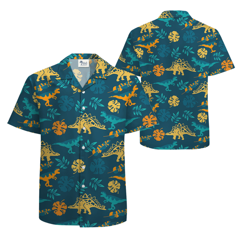 Dinosaur Button Up Men's Hawaiian Shirt