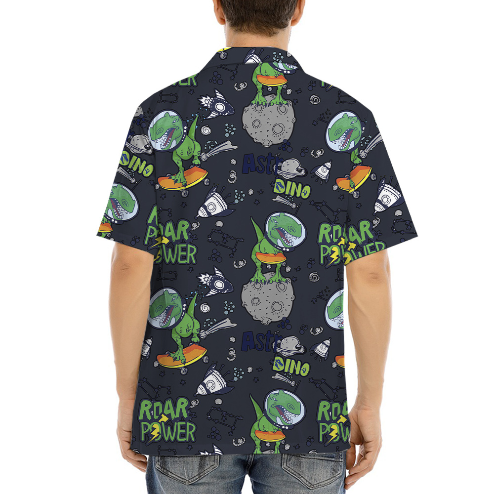 Dinosaur In Space Hawaiian Shirt