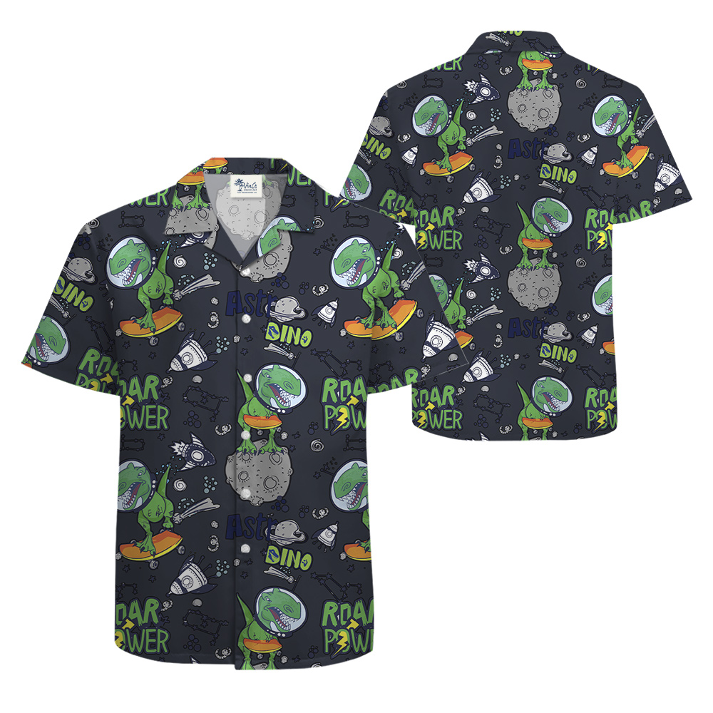 Dinosaur In Space Hawaiian Shirt