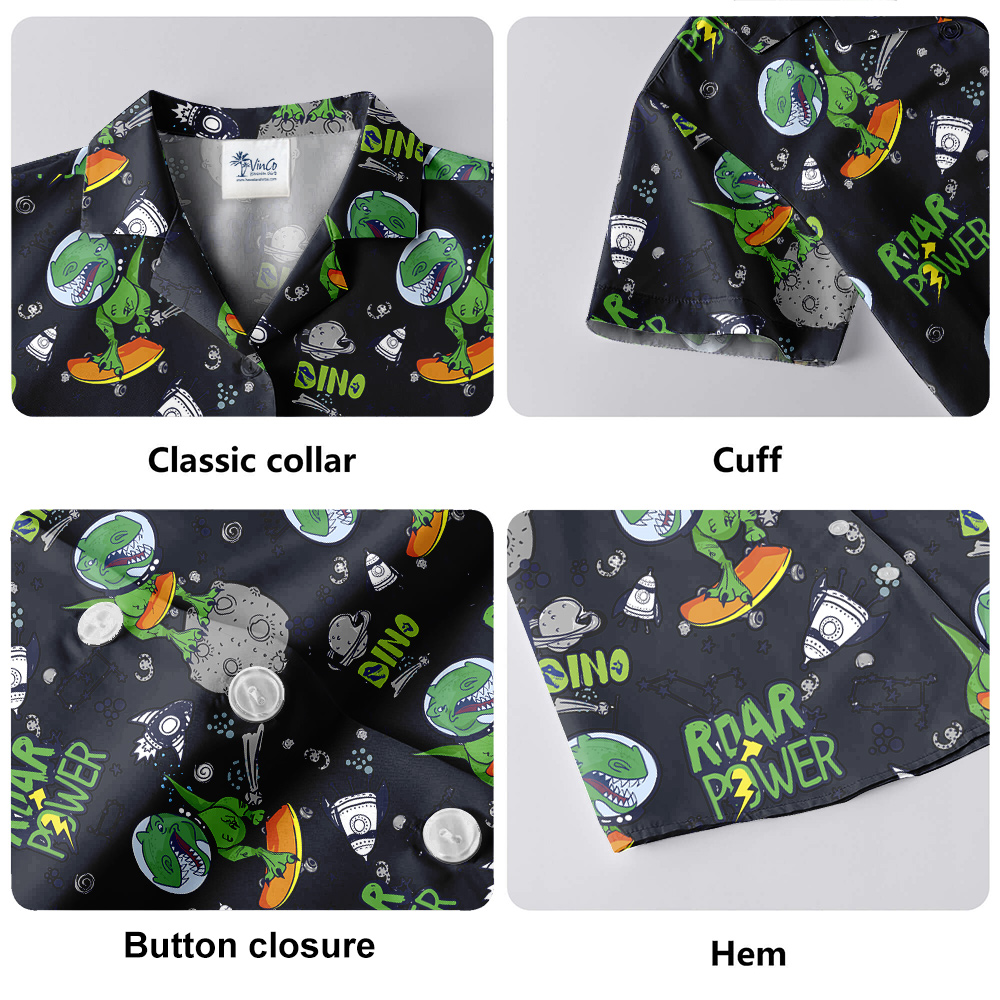 Dinosaur In Space Hawaiian Shirt