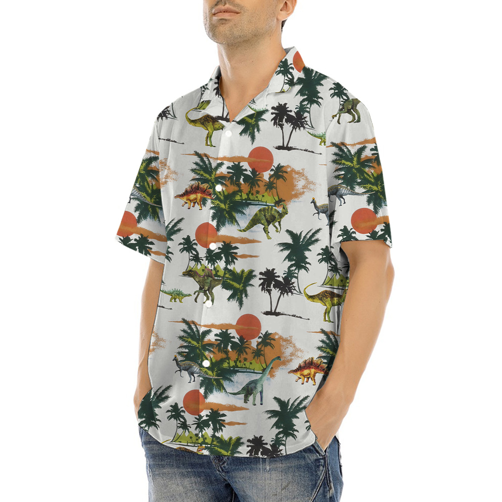 Tropical Island Dinosaur Hawaiian Shirt