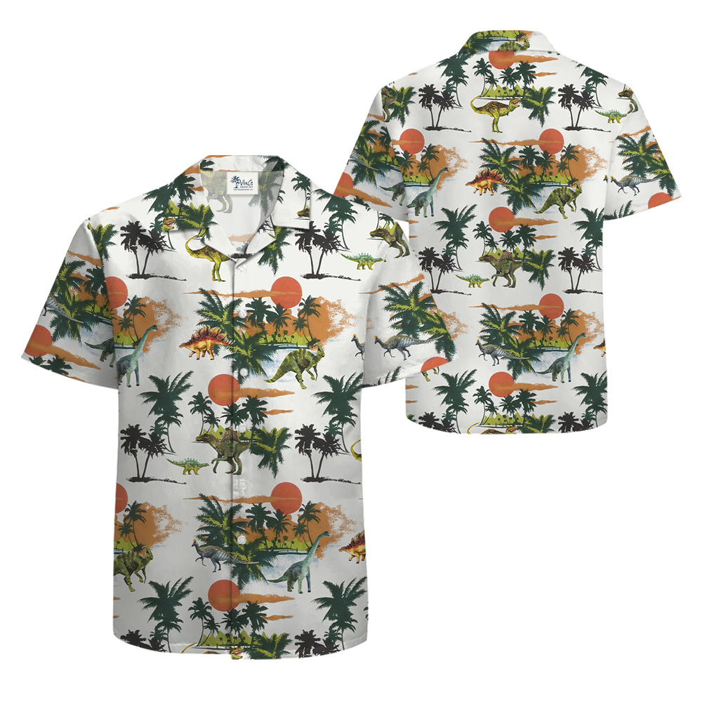 Tropical Island Dinosaur Hawaiian Shirt
