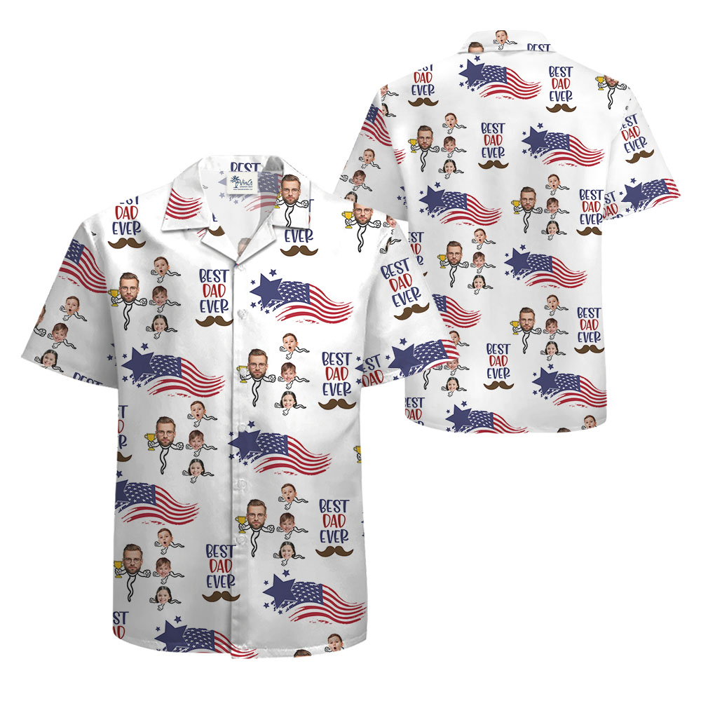 Hilarious Matching Dad And Kids Face Hawaiian Shirt