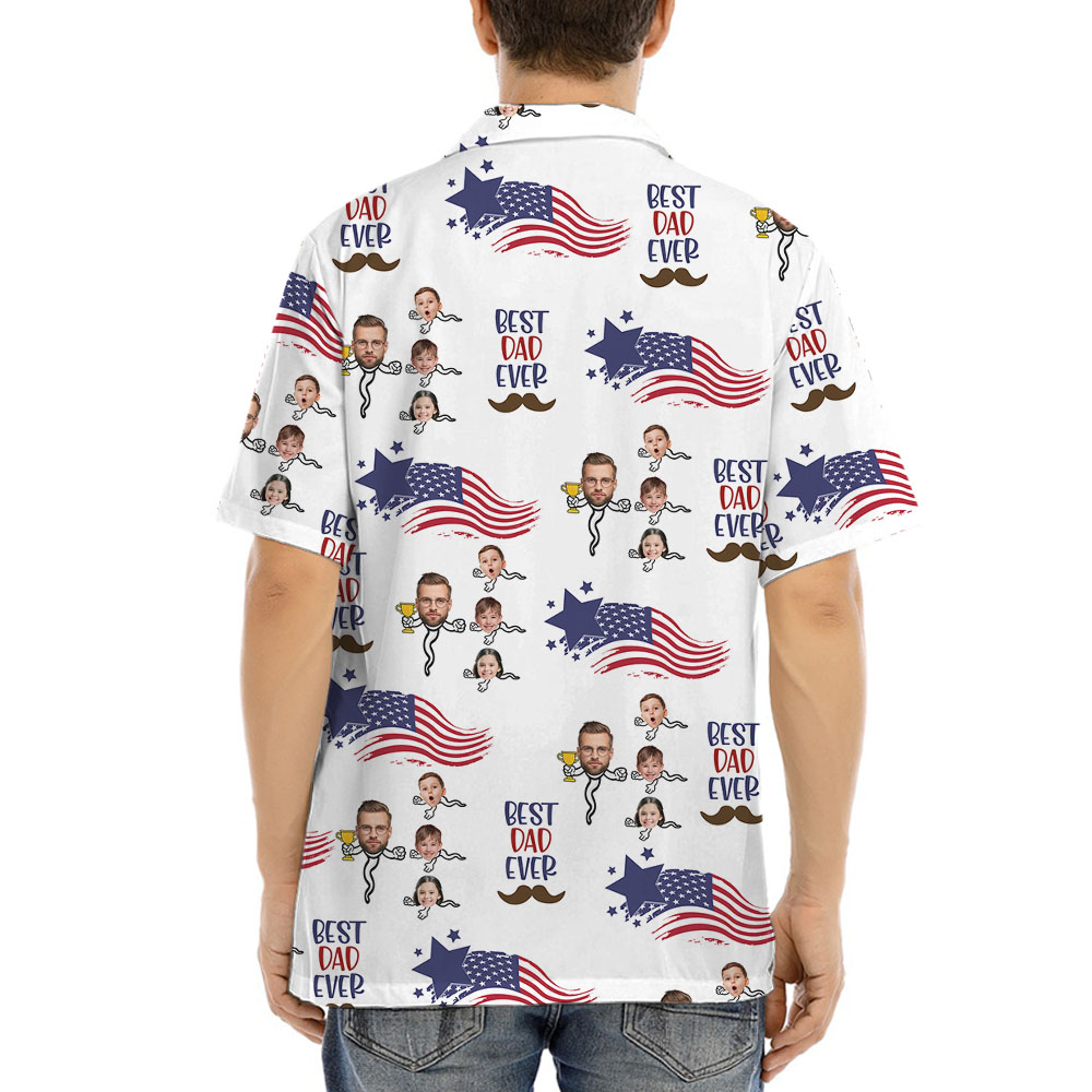 Hilarious Matching Dad And Kids Face Hawaiian Shirt