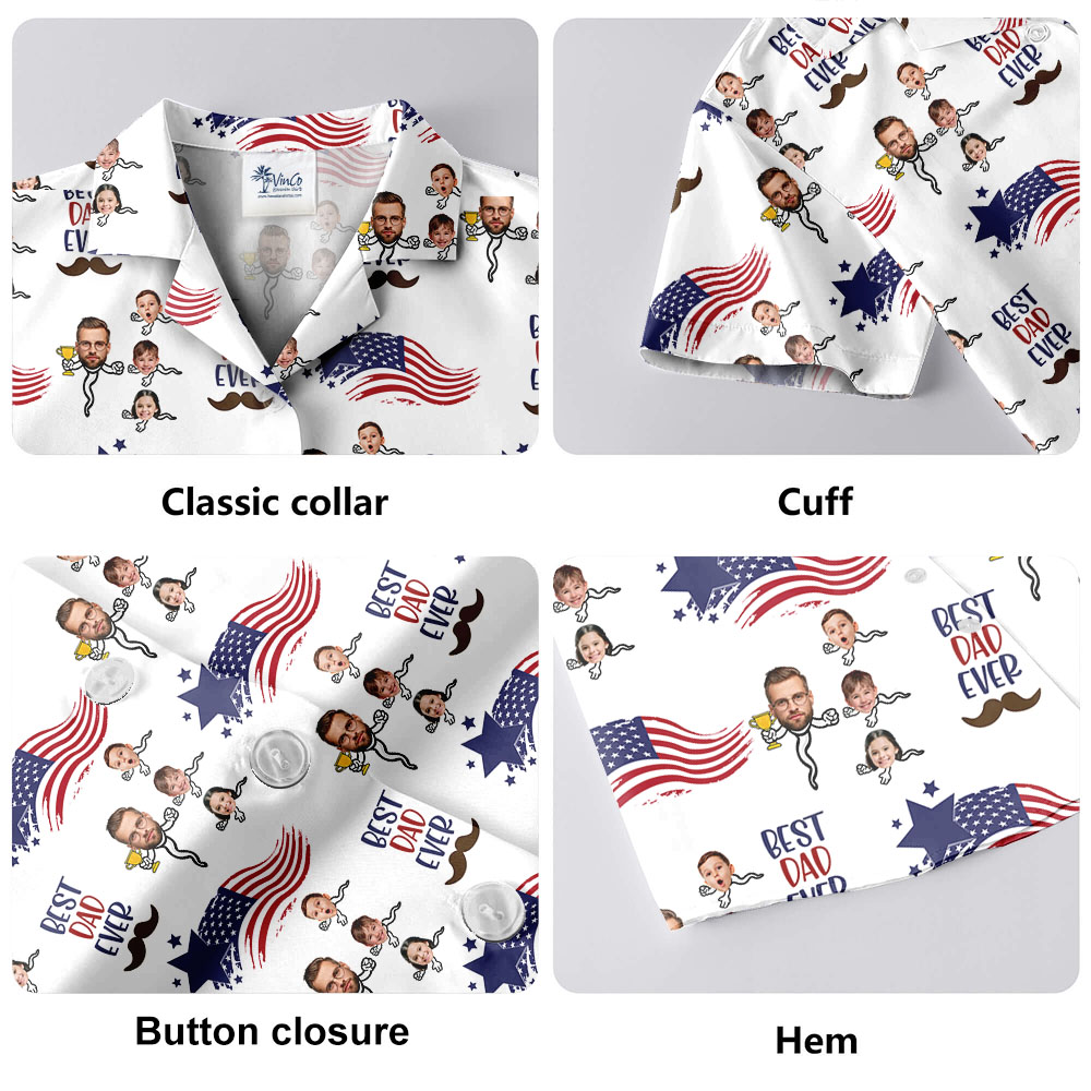 Hilarious Matching Dad And Kids Face Hawaiian Shirt