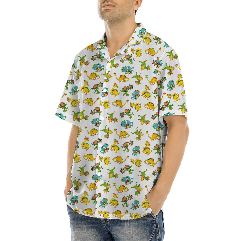 Funny Taco Dinosaur Aloha Shirt
