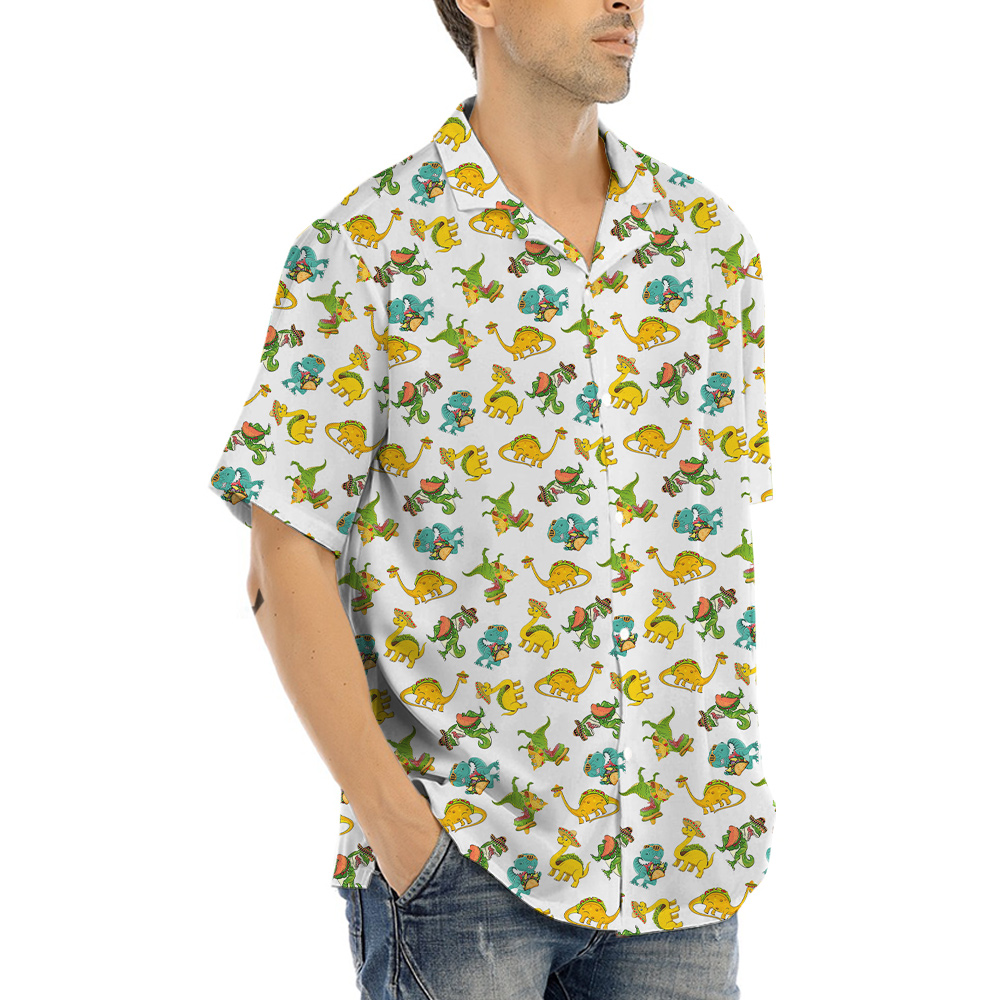 Funny Taco Dinosaur Aloha Shirt