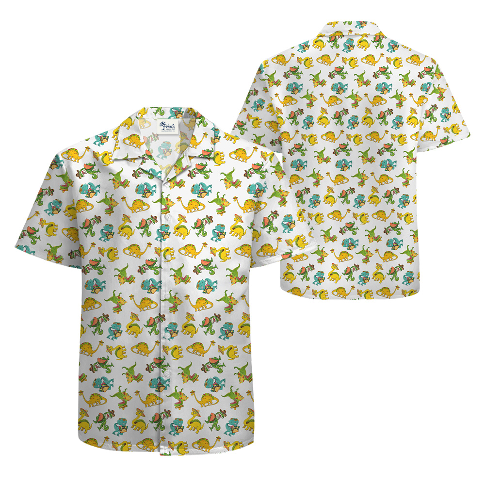 Funny Taco Dinosaur Aloha Shirt