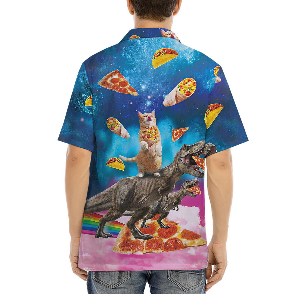 Funny Taco Cat And Dinosaur Hawaiian Shirt