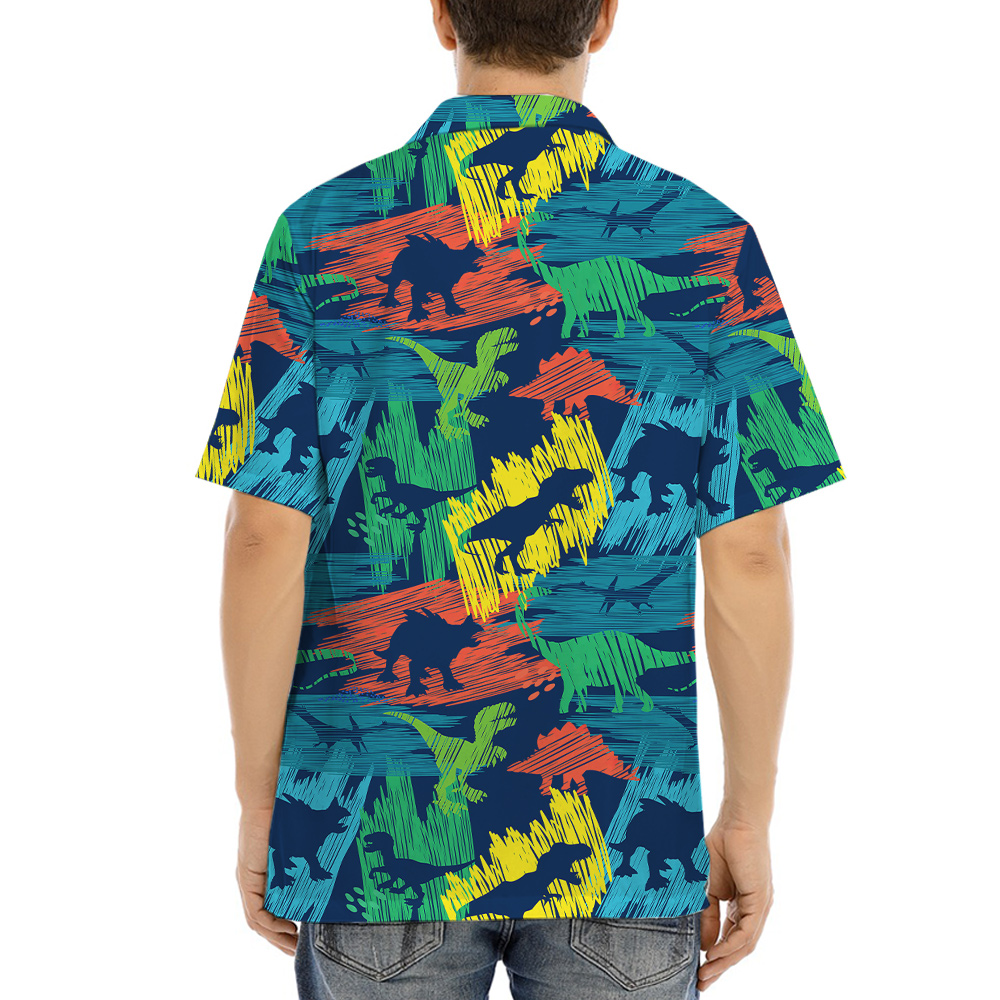 T-Rex Navy Aloha Shirt