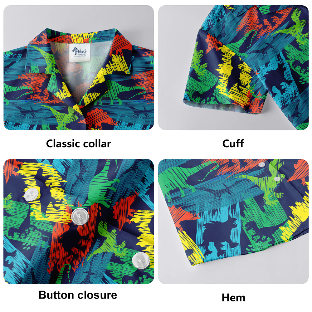 T-Rex Navy Aloha Shirt
