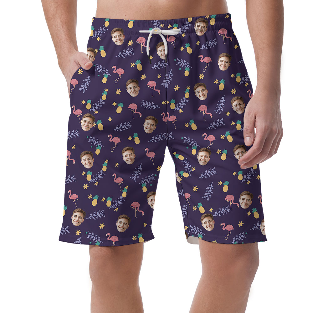 Cool Purple Flamingo Beach Shorts With 1-5 Faces - variant image 1