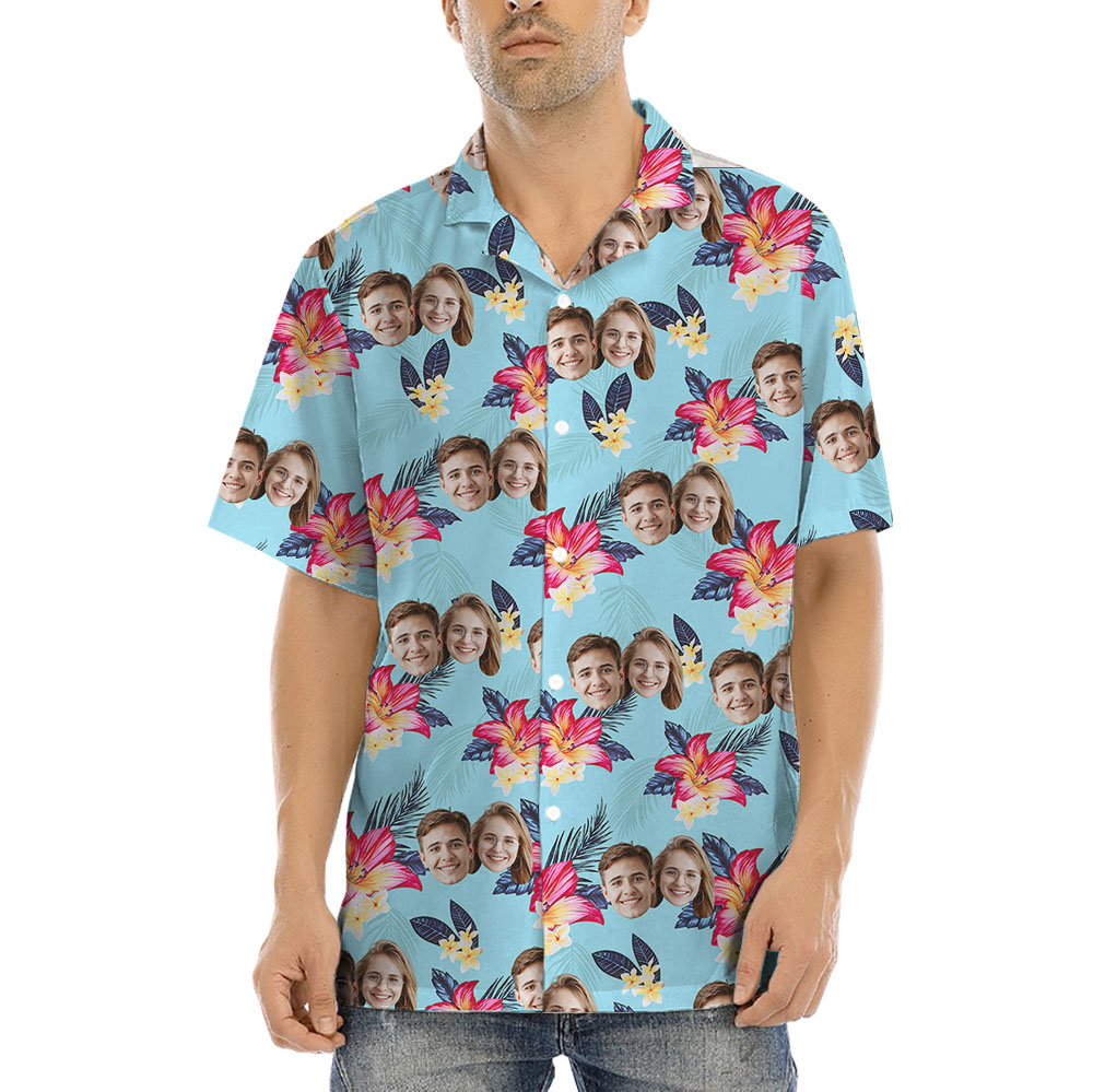 Personalized 1-5 Pictures Men's Hawaiian Shirt - variant image 1
