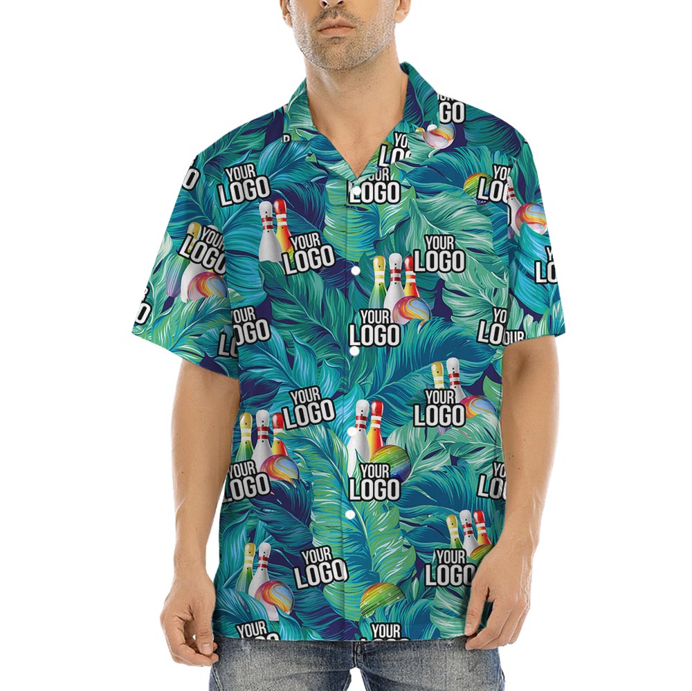 Custom Hawaiian Bowling Shirt With Team Logo - variant image 1