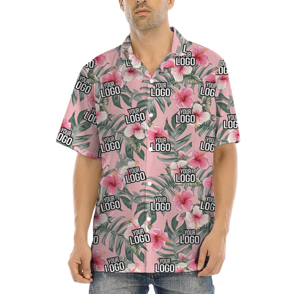 Pink Custom Aloha Shirt With Company Logo - variant image 1
