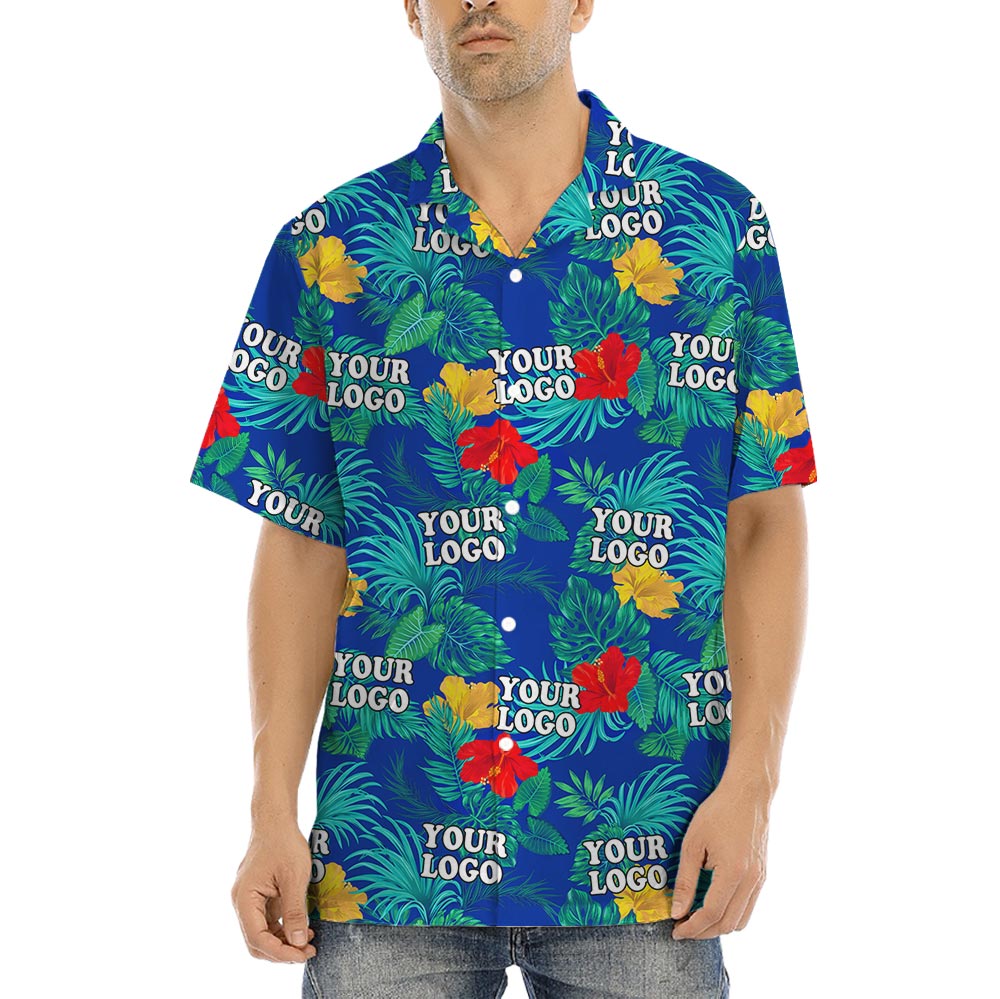 Custom Company Logo Hawaiian Shirt With Preview - variant image 1