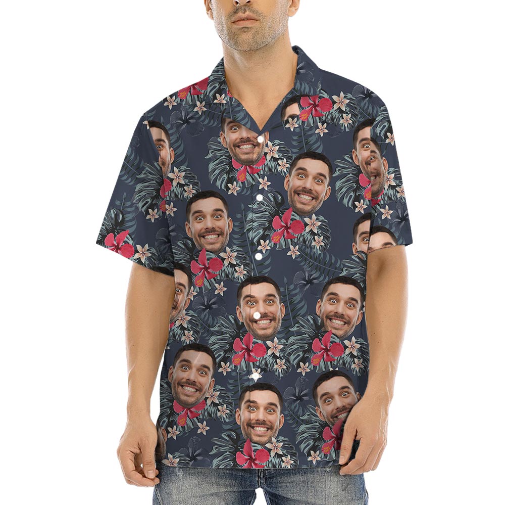 Custom Hibiscus Plumeria Aloha Shirt With Your Faces - variant image 1