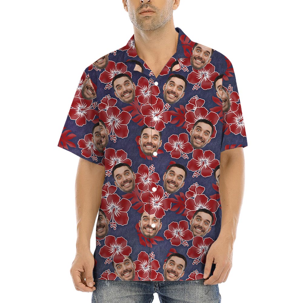 Hibiscus Personalized Hawaiian Shirts With Multiple Faces - variant image 1