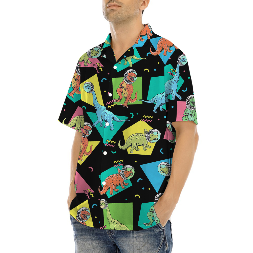 Astronaut Dinosaur Hawaiian Shirt