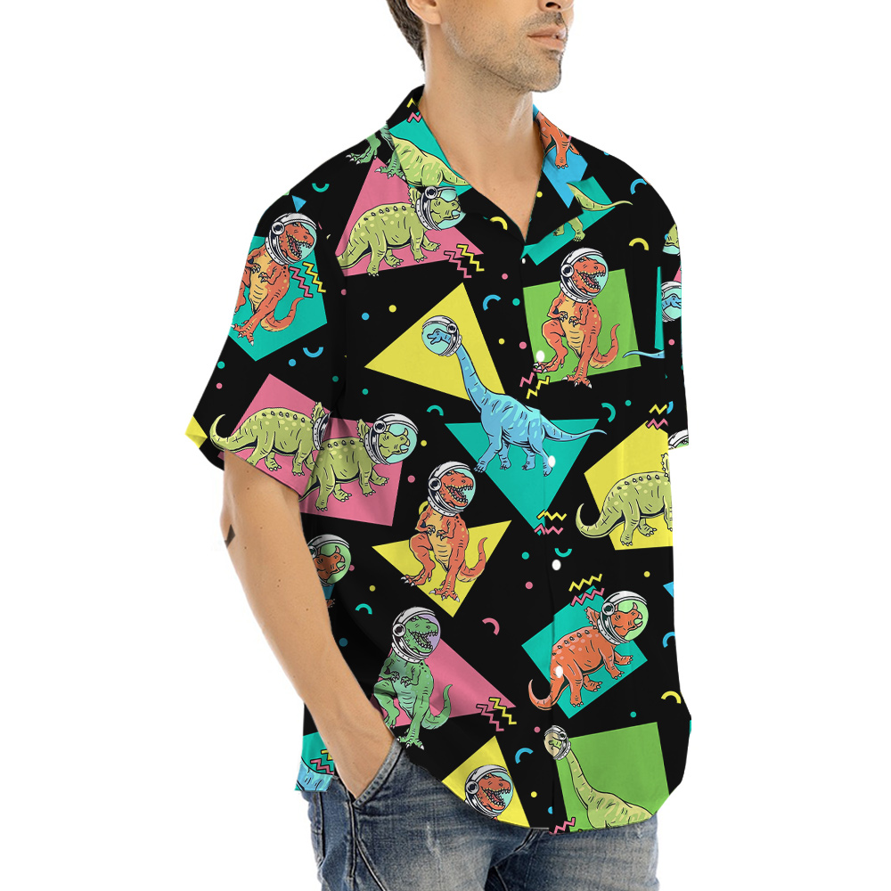 Astronaut Dinosaur Hawaiian Shirt