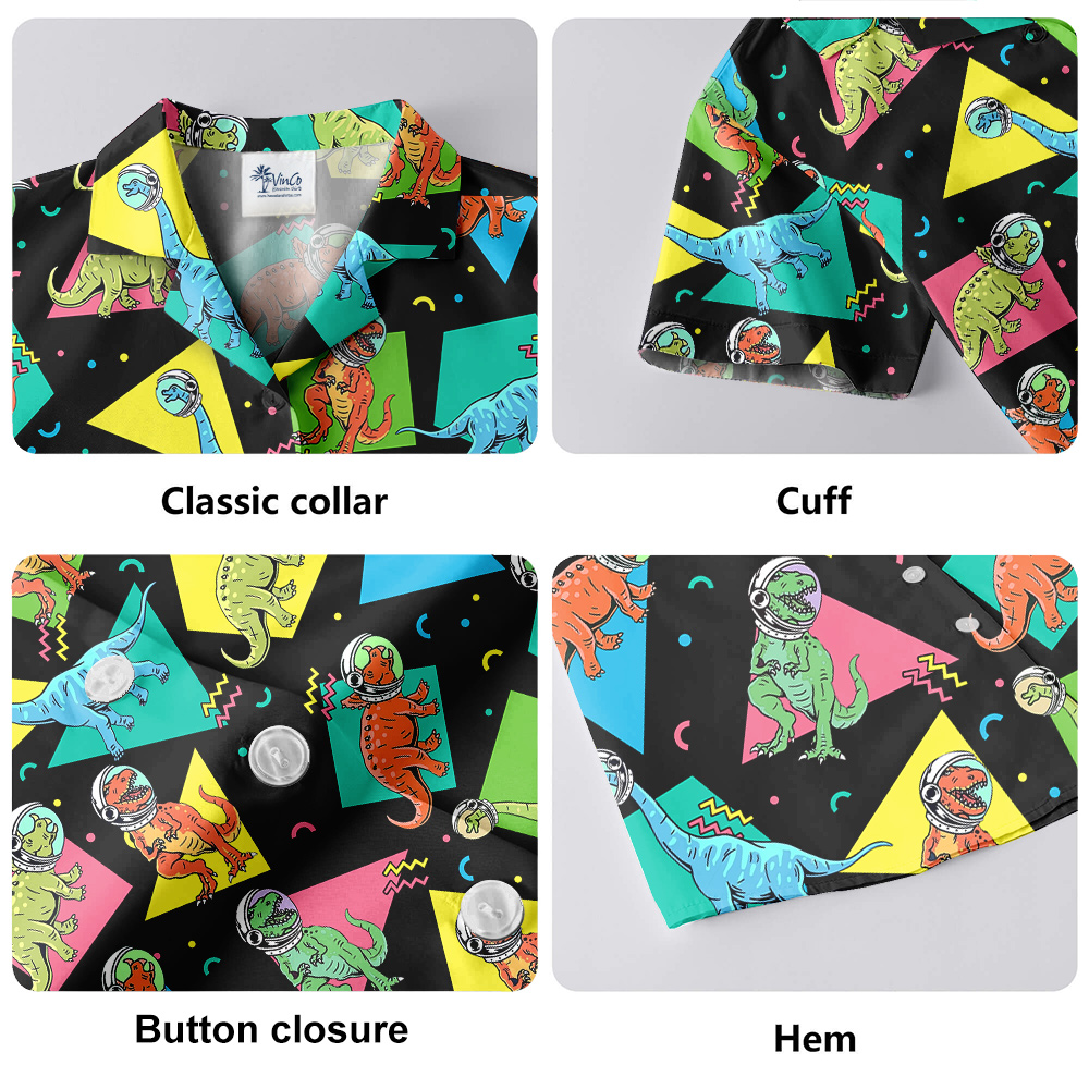 Astronaut Dinosaur Hawaiian Shirt