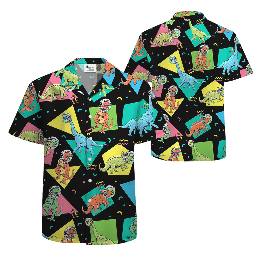 Astronaut Dinosaur Hawaiian Shirt