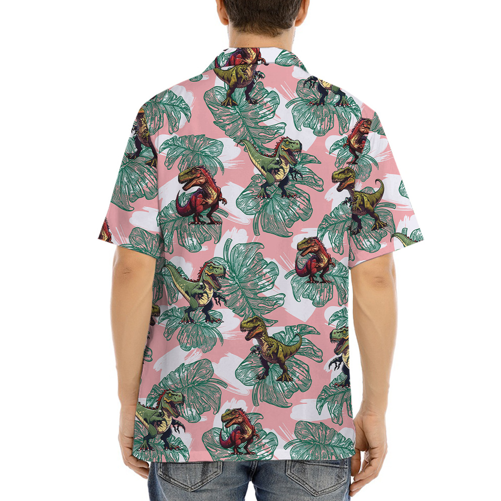 T-Rex Tropical Pink Aloha Shirt