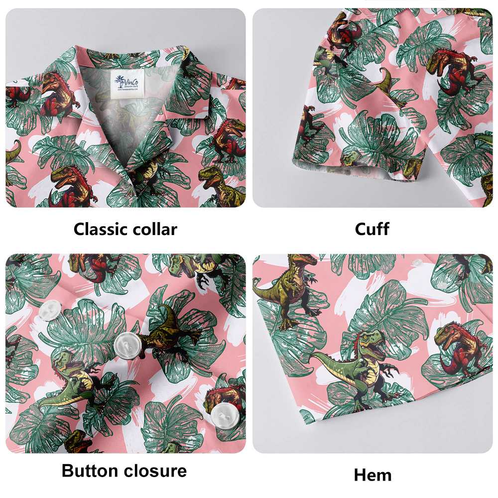 T-Rex Tropical Pink Aloha Shirt