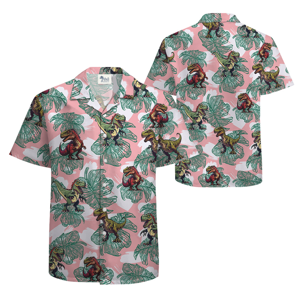 T-Rex Tropical Pink Aloha Shirt