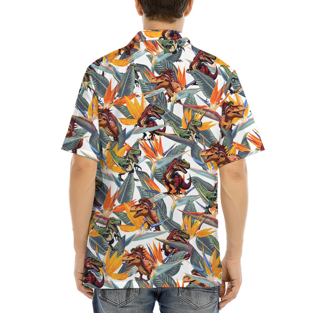 Bird Of Paradise Tropical Dinosaur Hawaiian Shirt