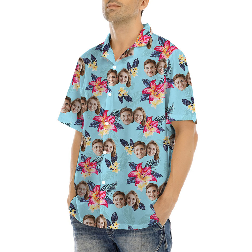 Personalized 1-5 Pictures Men's Hawaiian Shirt