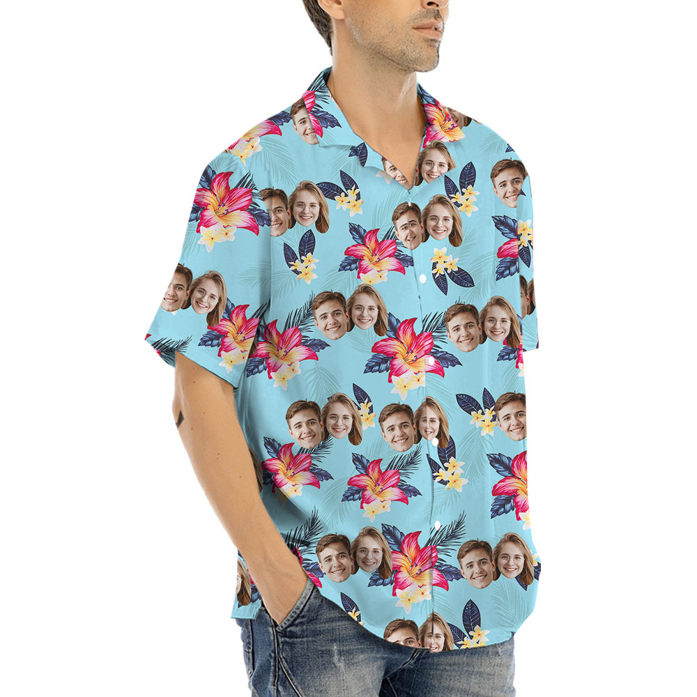 Personalized 1-5 Pictures Men's Hawaiian Shirt
